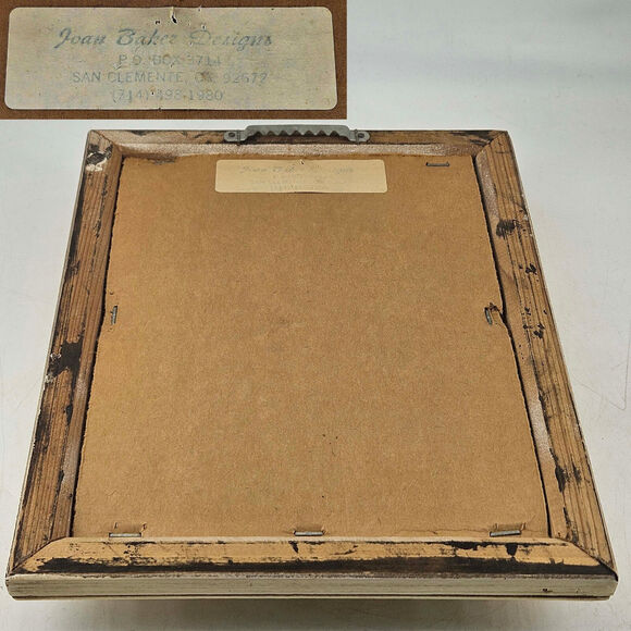 Joan Baker Designs butterfly flower Hand Painted Stained glass mirror Framed - Picture 3 of 3